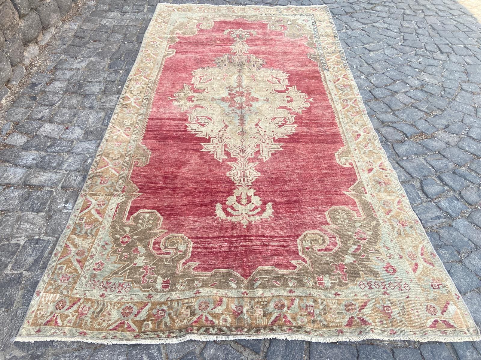 Persian rug Vintage Rug Runner Rug Antique Rug - 5.1x9.8 Feet Rug - Turkish Rug - Original Handwoven Rug - Oushak Rug - Tribal Gabbeh Rug