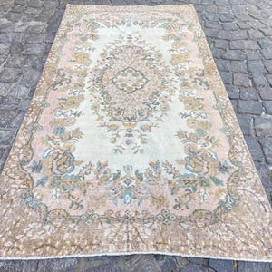 Turkish Rug Oushak Rug - Vintage Rug 3.6x6.9 Ft Rug Knotted Rug Runner Rug - Antique Rug - Oriental Hand Woven Wool Rug Area Old Rug image 2