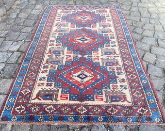 Area Rug Vintage Antique Rug 3.5x5.5 Ft Rug - Turkish Rug Runner Rug Hand Woven Wool Rug - persiani Rug Large Rug - Wool Oriental Rug