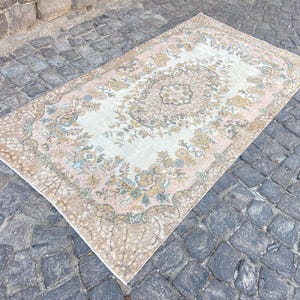Turkish Rug Oushak Rug - Vintage Rug 3.6x6.9 Ft Rug Knotted Rug Runner Rug - Antique Rug - Oriental Hand Woven Wool Rug Area Old Rug image 3