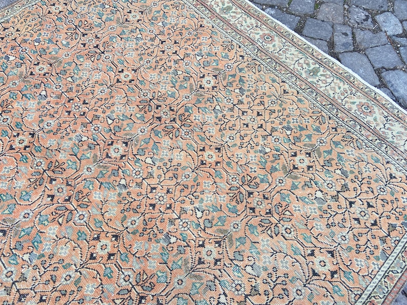 Persian Rug Area rug - Large Rug 5.2x9.1 Ft Rug - Vintage Persian Turkish Rug Floral Rug – Hand Woven Wool Rug Oriental Persian Rugs image 6