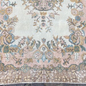 Turkish Rug Oushak Rug - Vintage Rug 3.6x6.9 Ft Rug Knotted Rug Runner Rug - Antique Rug - Oriental Hand Woven Wool Rug Area Old Rug image 8