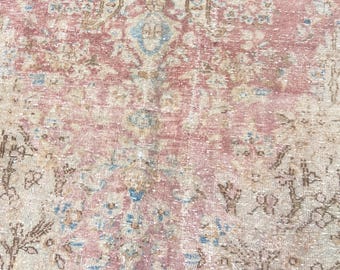 Vintage Rug Turkish rug Large Rug Persiani Rug - 6.3x10.1 Ft Rug - Vintage Wool Rug - Oushak Rug - Original Handmade Rug - Antique Rug