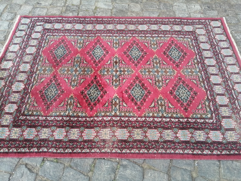 Persian Rug Afghan Hand Made Rug, Vintage Rug, Persian Area Rug