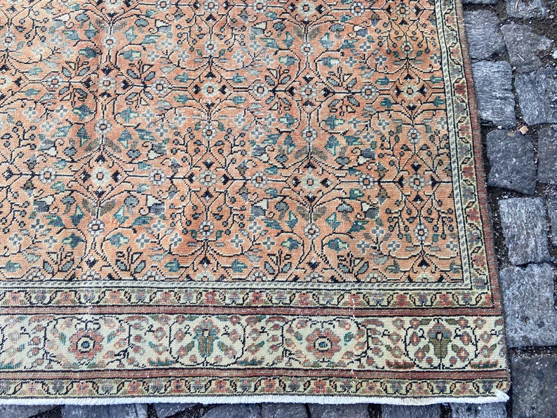 Persian Rug Area rug - Large Rug 5.2x9.1 Ft Rug - Vintage Persian Turkish Rug Floral Rug – Hand Woven Wool Rug Oriental Persian Rugs image 9