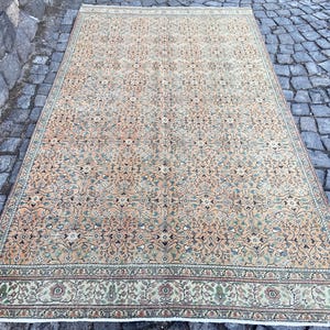 Persian Rug Area rug - Large Rug 5.2x9.1 Ft Rug - Vintage Persian Turkish Rug Floral Rug – Hand Woven Wool Rug Oriental Persian Rugs image 2