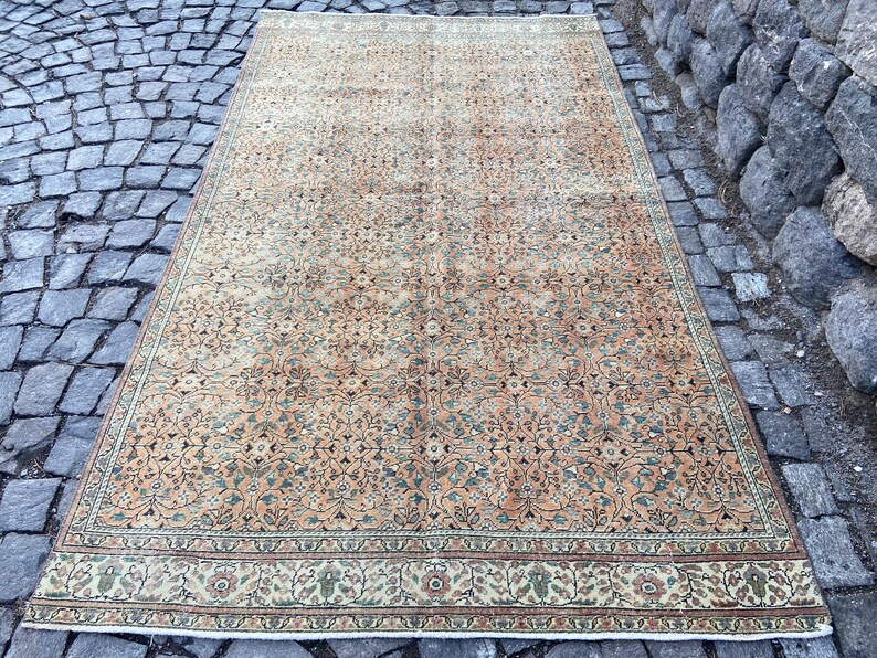 Persian Rug Area rug - Large Rug 5.2x9.1 Ft Rug - Vintage Persian Turkish Rug Floral Rug – Hand Woven Wool Rug Oriental Persian Rugs image 8