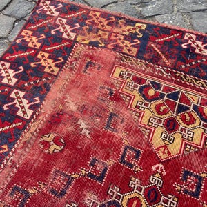 Antiker Teppich Vintage türkischer Teppich - 150x200 cm alter Teppich - Handgeknüpfter alter Teppich - Anatolischer Teppich Bild 10
