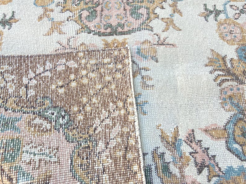 Turkish Rug Oushak Rug - Vintage Rug 3.6x6.9 Ft Rug Knotted Rug Runner Rug - Antique Rug - Oriental Hand Woven Wool Rug Area Old Rug image 10