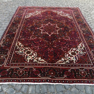 Persian Rug Large Heriz Rug, 8.2x11.1 Feet Rug, Persian Oversize Rug, Heriz Hand Made Rug, Red Heriz Vintage Rug, Antique Decor Persian Rug,