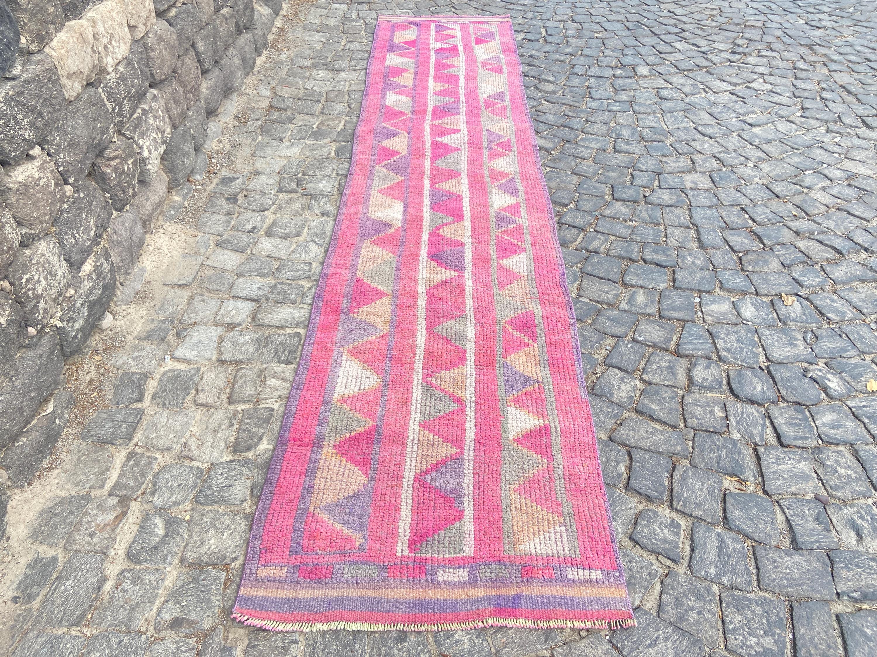 ペルシャ アンティーク ランナー ラグ ランナーラグ ペルシャヴィンテージラグ、2.6x13.1フィートラグ