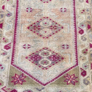 Vintage rug, Persian rug, Runner Rug Antique persian rug, 2.8x13.9 Feet Rug, Original Hand made rug, Turkish Rug, area rug, Oushak Rug,