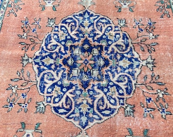 Turkish Rug  Vintage Hand Made Rug, Unique Rug Perfect Color Rug, Tribal Runner Rug, Turkish Floor Rug 4.2x8.3 Ft Rug, Antique Area Rug,
