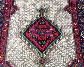 Vintage Persian Rug Antique Rug Turkish Rug - 3.2x5.1 Ft Rug - Hand Woven Rug - Persian Wool Rug - Oriental Rug - Aesthetic Rug- Old Rug