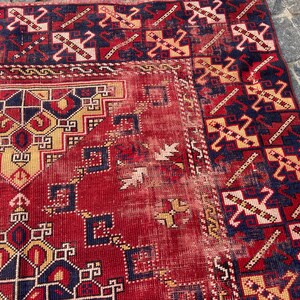 Antiker Teppich Vintage türkischer Teppich - 150x200 cm alter Teppich - Handgeknüpfter alter Teppich - Anatolischer Teppich Bild 11