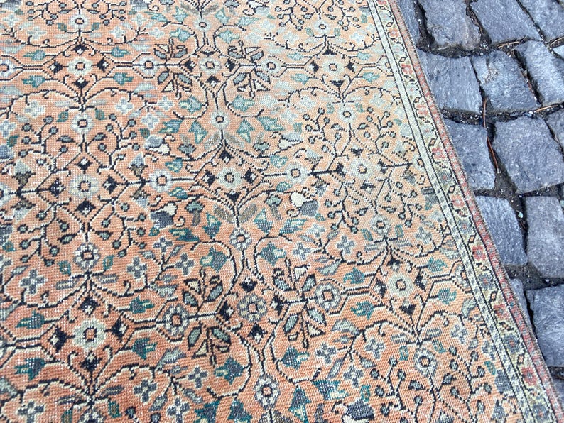 Persian Rug Area rug - Large Rug 5.2x9.1 Ft Rug - Vintage Persian Turkish Rug Floral Rug – Hand Woven Wool Rug Oriental Persian Rugs image 19