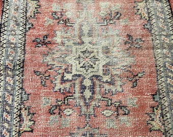 Vintage Teppich Kleiner Teppich Türkischer Teppich - Handgewebter Teppich Wollteppich 7 x 1,2 m Teppich Orientteppich Oushak Teppich Läufer Anatolischer Teppich