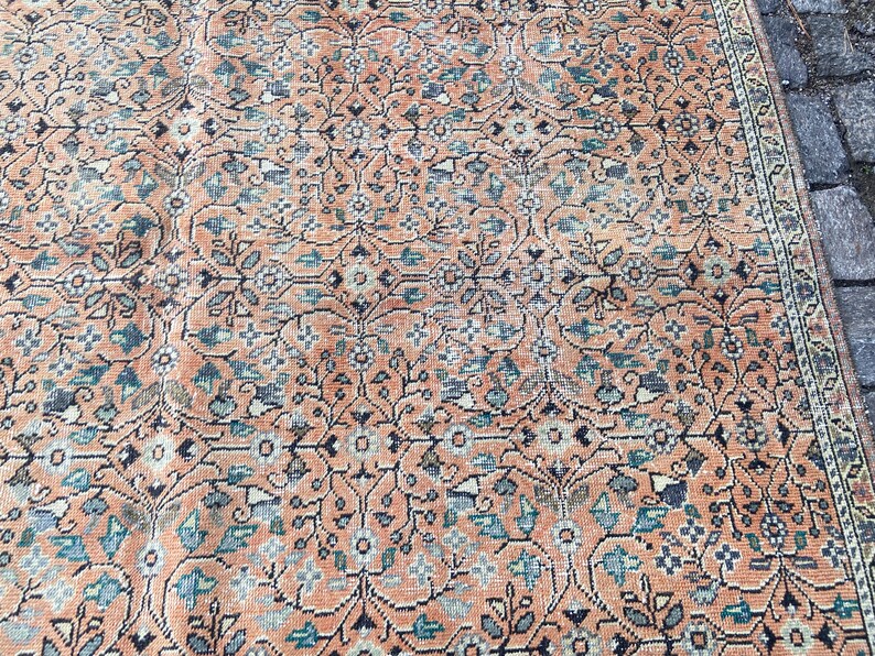 Persian Rug Area rug - Large Rug 5.2x9.1 Ft Rug - Vintage Persian Turkish Rug Floral Rug – Hand Woven Wool Rug Oriental Persian Rugs image 10