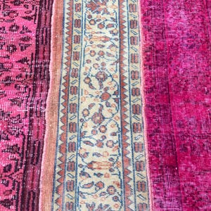 Vintage Turkish Runner Rug: Hand-Knotted Persian Antique Rug 3.3x9.3 Ft Rug - Patchwork Long Narrow Rug - Aesthetic Rug Kitchen Decor Rug
