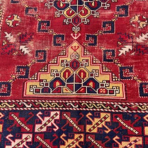 Antiker Teppich Vintage türkischer Teppich - 150x200 cm alter Teppich - Handgeknüpfter alter Teppich - Anatolischer Teppich Bild 1