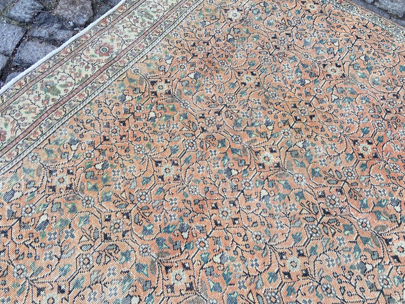 Persian Rug Area rug - Large Rug 5.2x9.1 Ft Rug - Vintage Persian Turkish Rug Floral Rug – Hand Woven Wool Rug Oriental Persian Rugs image 5