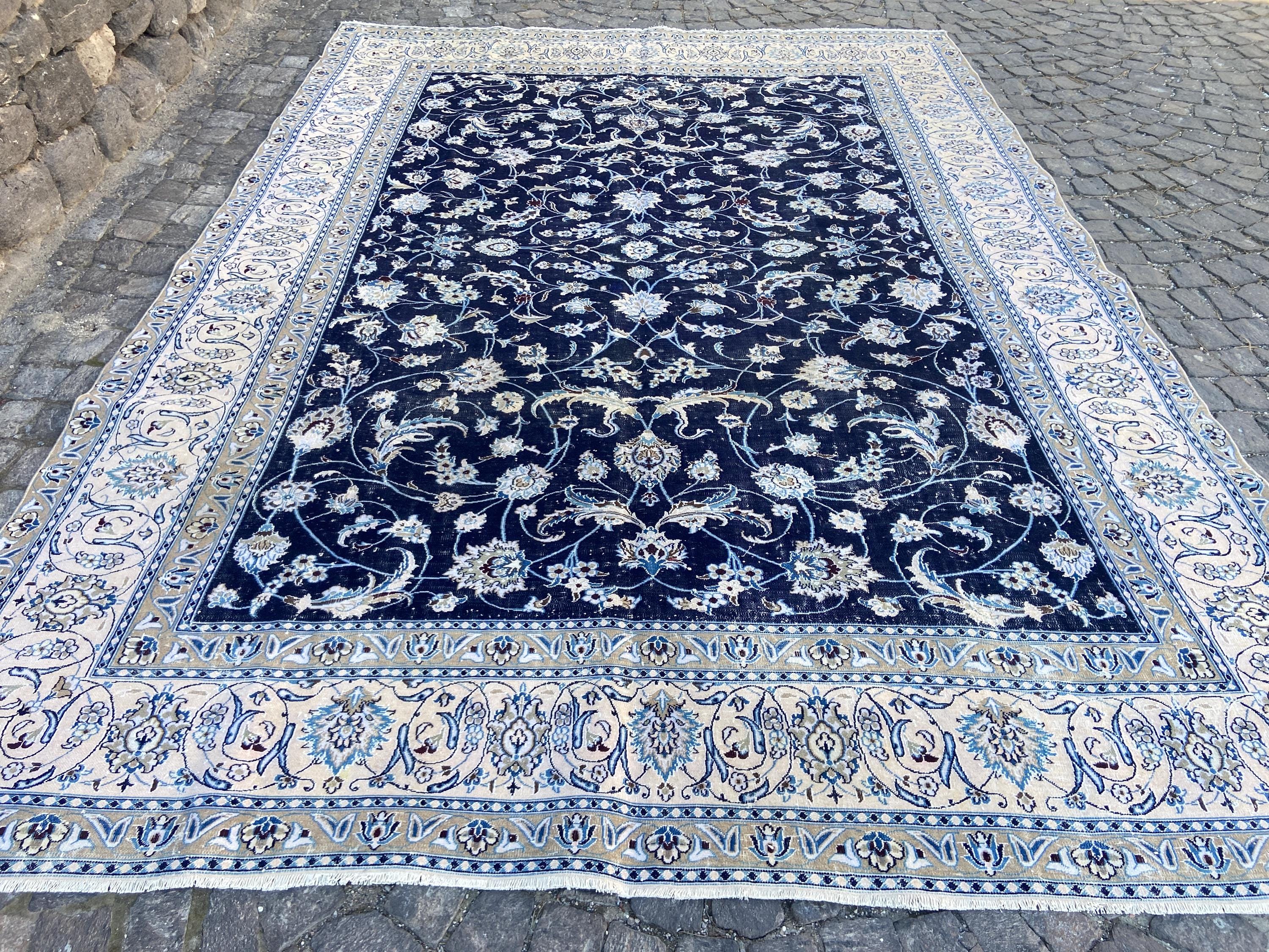 Large Antique Rug Persian Large Antique Rug, 9.3x12.9 Feet Rug, Vintage Area Rugs ...