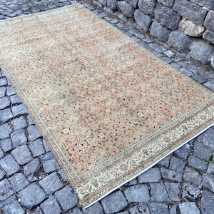 Persian Rug Area rug - Large Rug 5.2x9.1 Ft Rug - Vintage Persian Turkish Rug Floral Rug – Hand Woven Wool Rug Oriental Persian Rugs image 7