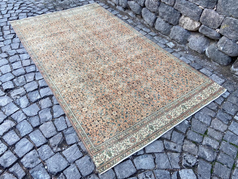 Persian Rug Area rug - Large Rug 5.2x9.1 Ft Rug - Vintage Persian Turkish Rug Floral Rug – Hand Woven Wool Rug Oriental Persian Rugs image 7