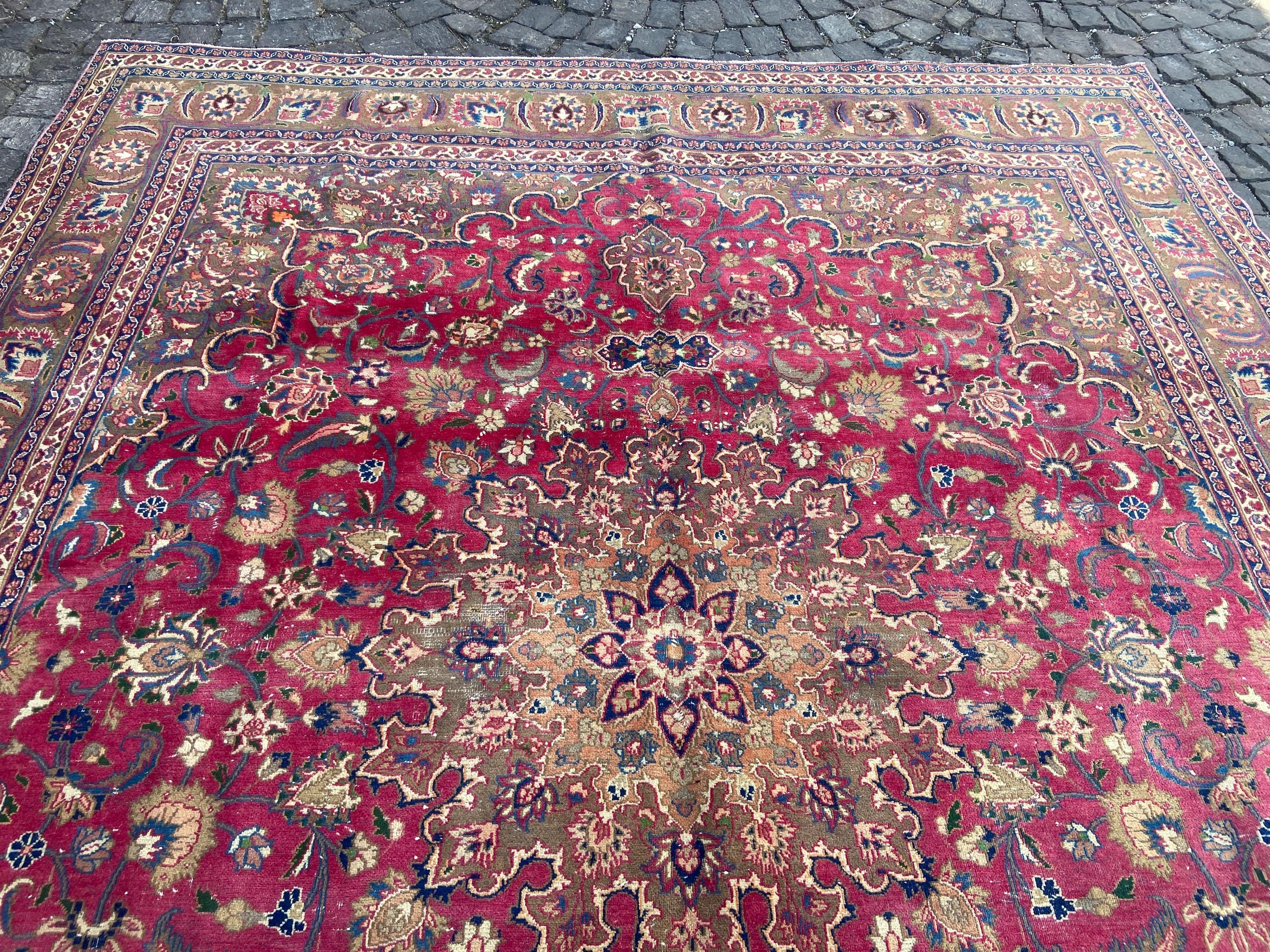 Persian Rug, Vintage Large Rug, Antique Rug, Hand Knotted Rug, 9.1x11.4 ...