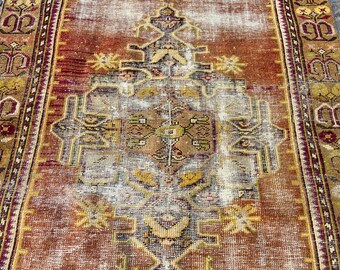 3.6x6.8 Rug Turkish Rug - Area Rug - Persiani Large Rug - Vintage Pastel Rug - Antique Rug - Wool Rug - Oriental Boho Rug Rustic Rug