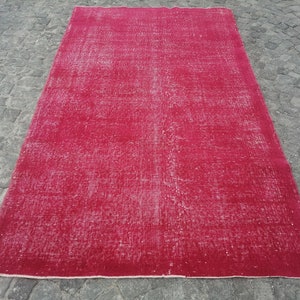 Vintage Large Rug, 4.6x8 Persian Rug, Turkish Rug, Persian Large Rug, Persian Pink rug, Turkish Rug Vintage, Pink Living Room Rug,