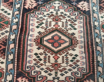 Persian Rug, Vintage Small Rug, Antique Rug, Hand Knotted Rug, 2.4x3.6 Ft Rug, Turkish Rug, Oushak Rug, Oriental Rug, Rug For Bedroom