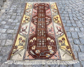 Kleiner Vintage Teppich, Handgeknüpfter Teppich, Kleiner Teppich, Handgeknüpfter Teppich, Kleiner Teppich, Antiker Teppich, Handgeknüpfter Teppich, Orientteppich, Orientteppich, Orientteppich, Kelimteppich