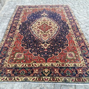 Persian rug Vintage rug - 6.2x9.6 Feet Rug - Turkish Rug Unique Rug - Large rug, Hand knotted Original Rug, Antique Rug, Living Room Rugs