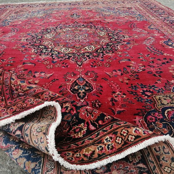 Red Persian Rug Etsy