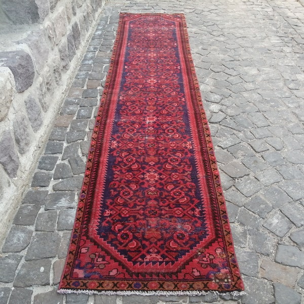 Persian rug, Persian runner rug, Persian vintage runner rug, Antique runner rug, Vintage rug, Turkish runner rug, Persian long runner rug,