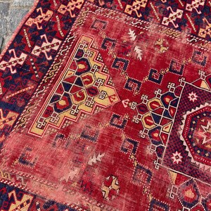 Antiker Teppich Vintage türkischer Teppich - 150x200 cm alter Teppich - Handgeknüpfter alter Teppich - Anatolischer Teppich Bild 5