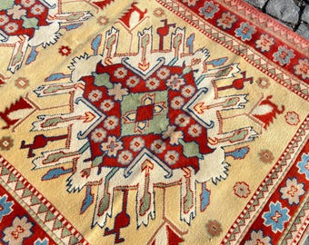Persiani rug Vintage Rug 4.1x6.5 Ft Rug - Large Rug - Antique Rug - Wool Rug Turkish Rug - Original Handwoven Rug - Area Rug Oushak Rug
