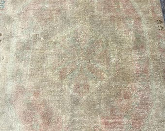 Turkish Rug Vintage Neutral Rug - Hand Knotted Old Rug - 2.9x6.5 Ft Rug - Persian Rug Runner Rug - Antique Turkish Wool Rug - Anatolian Rug
