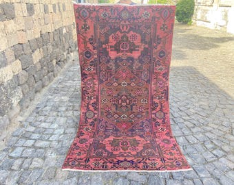 Tapete persa antigo - Tapete vintage - Tapete grande - Tapete de 3,9 x 6,8 pés Tapete turco - Tapete oriental Tapete feito à mão - Tapete para sala de estar