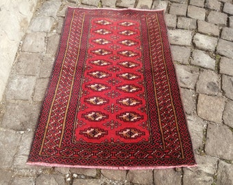 Persian Afghan rug, Vintage rug, Turkish rug, Antique rug, Oriental rug, Bedroom small rug, Small decoration rug, Oushak rug, Persian redrug