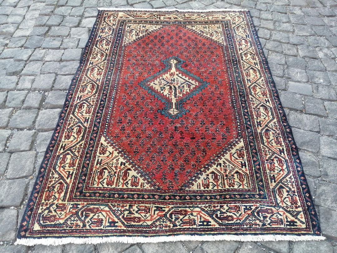 Vintage Rug Persian Small Rug, Persian Hand Made Rug, Turkish Rug ...