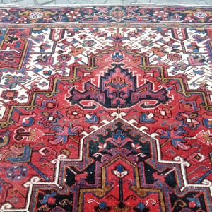 Persian Rug, Vintage Rug Antique Heriz Large Rug , 8.3x11 Feet Rug, Oushak Rugs, Wool Rug, Turkish Rug, Antique Rug, Persian Hand Woven Rug,