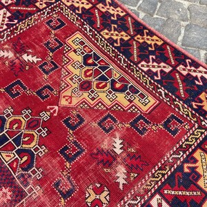 Antiker Teppich Vintage türkischer Teppich - 150x200 cm alter Teppich - Handgeknüpfter alter Teppich - Anatolischer Teppich Bild 6