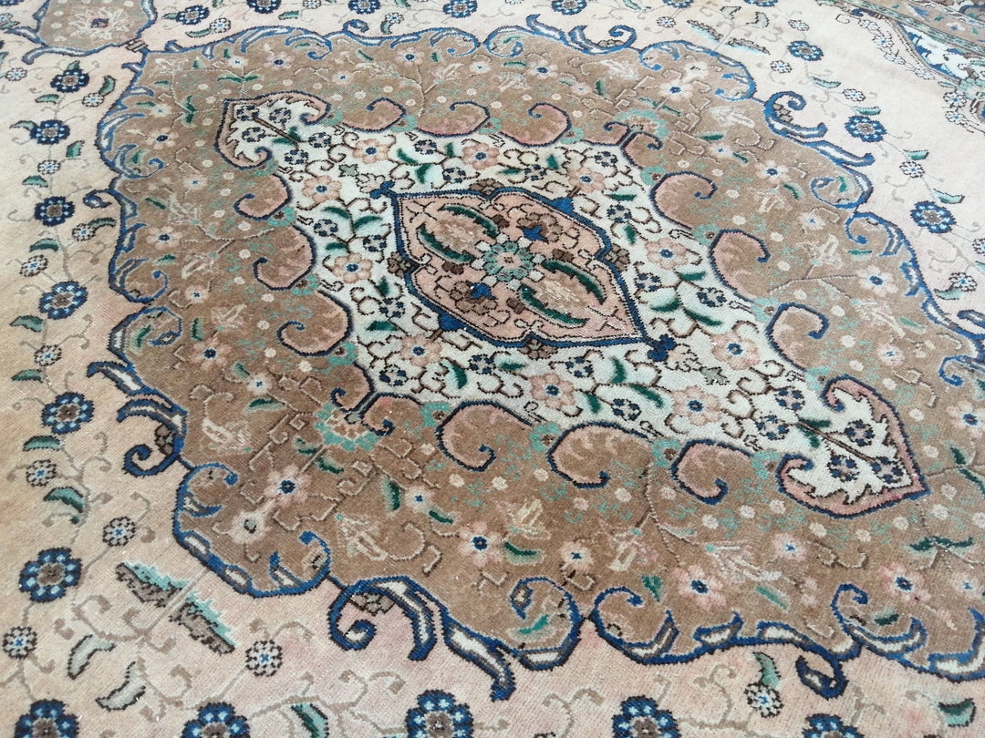 Persian Blue Rug 13x10 Ft Living Room Persian Rug Vintage Etsy