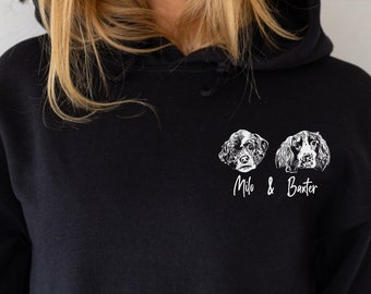 Custom Dog Face Hoodie, Personalized Pet Hoodie, Custom Dog sweatshirt, Custom Dog Art