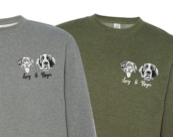 Custom Dog Sweatshirt, Crewneck Sweater, Personalized Pet Portrait sweatshirt, Custom dog cartoon sweatshirt, Dog Mom Gift,
