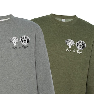 Custom Dog Sweatshirt, Crewneck Sweater, Personalized Pet Portrait sweatshirt, Custom dog cartoon sweatshirt, Dog Mom Gift,