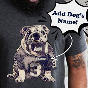 English  Bulldog Tee Shirt, Bulldog Football, Retro Vintage English Bulldog sports shirt,  English Bulldog Gifts, Bulldog Dad