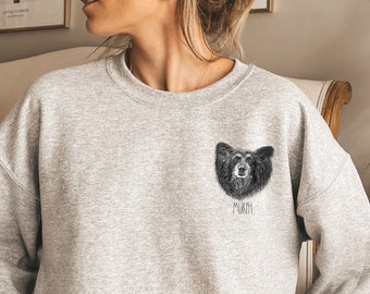 Custom Dog Sweatshirt, Crewneck Sweater, Personalized Pet Portrait sweatshirt, Custom dog cartoon sweatshirt, Dog Mom Gift,